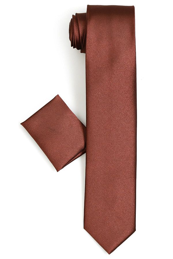 Varetta-Ανδρική καφέ Slim Fit Slim Fit με μαντήλι 1
