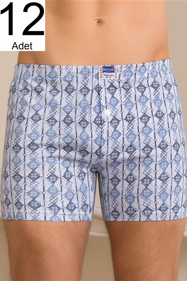 Berrak-Men's Mixed Pattern 12 Pack Patterned Boxers ELF568BER105312 1