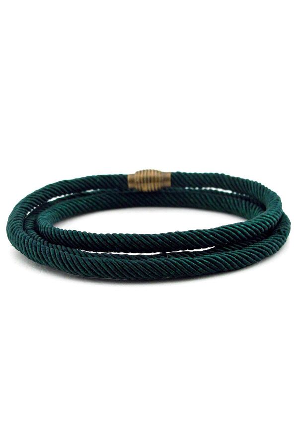 Solfera-Men's Three Sira Metal Miknatis Dark Green Color Bracelet Bt465 1