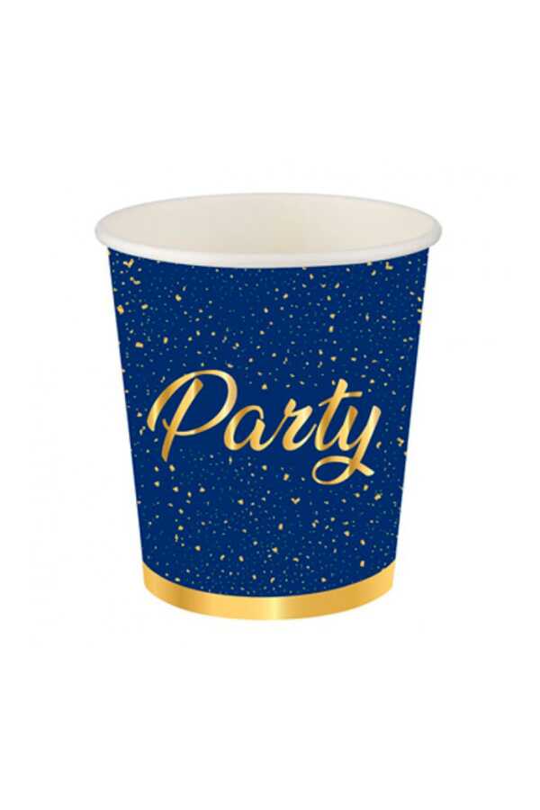Kazanabil-Set of 8 Party Time Sparkly Paper Cups Navy Blue 1