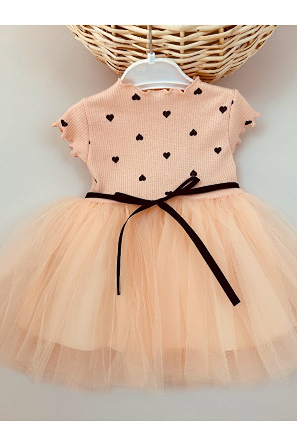 aryakids Kız Bebek Puantiyeli Tütülü Yazlık Doğum Günü Elbisesi