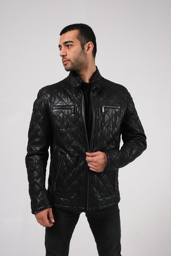 dei original Men s Tron Black Leather Jacket Trendyol