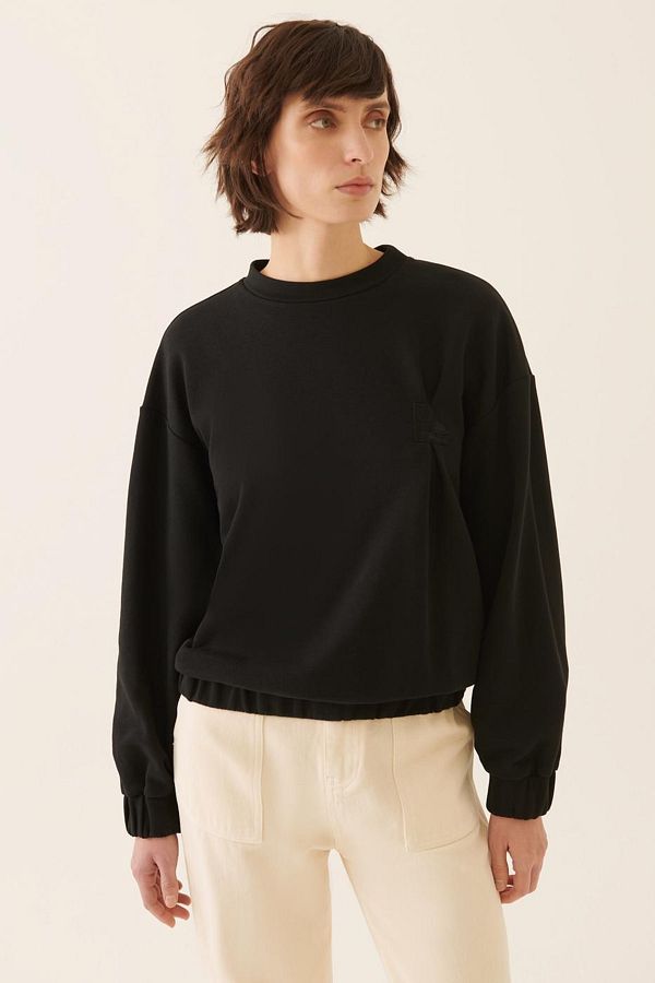 Perspective Sweatshirt Black Tight Trendyol
