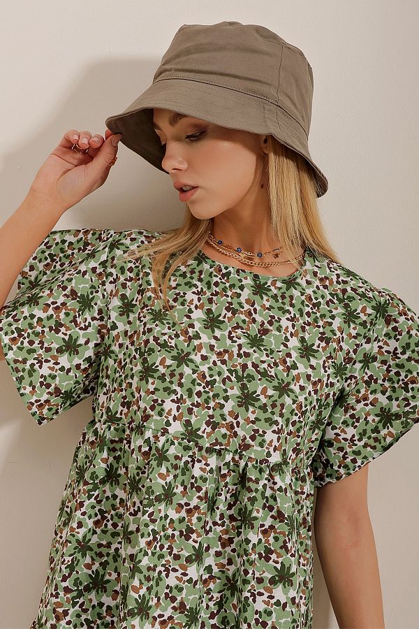 Trend Alaçatı Stili-Dámska čiapka Khaki Bucket ALC-X10349 1