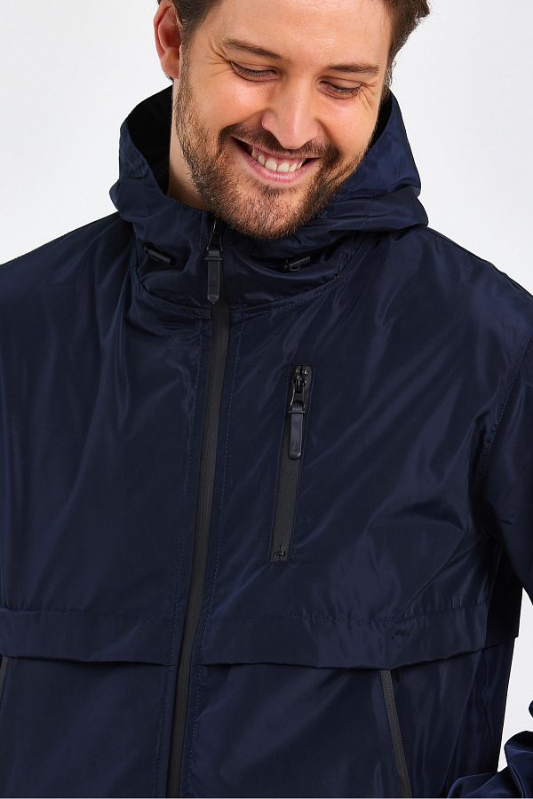 GENIUS STORE Men s Windbreaker and Raincoat Hooded Waterproof Sports Raincoat Jacket with 3 Pockets Trendyol