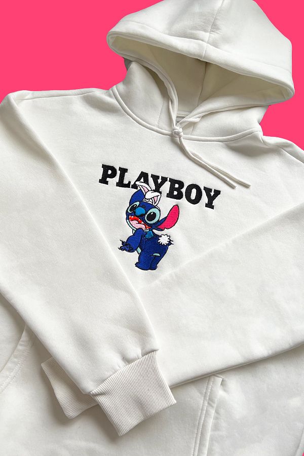 Theseem Playboy Stitch Embroidered Oversize Hoodie Trendyol