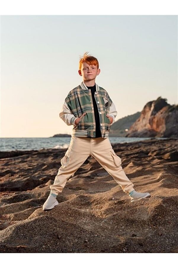 Escabel Bebek Çocuk Ekose Desenli Kolej Mont