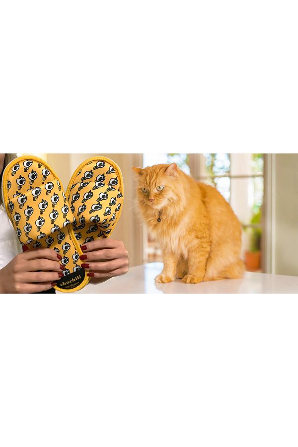 Chochili-Men's Yellow Lightning Patterned Open Front House Slippers 1