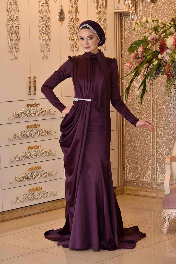 Plum evening dress sale