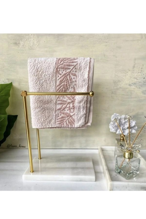 Housess Natural Marble Towel Holder with Double Hand Towel Holder Trendyol