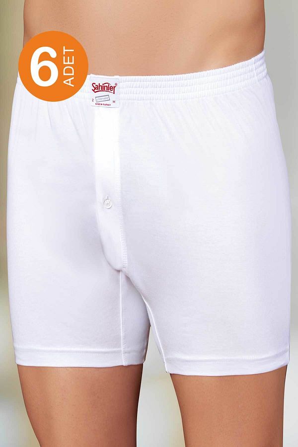 Şahinler-Men's White 6-Pack Combed Cotton Boxer M New Season 1