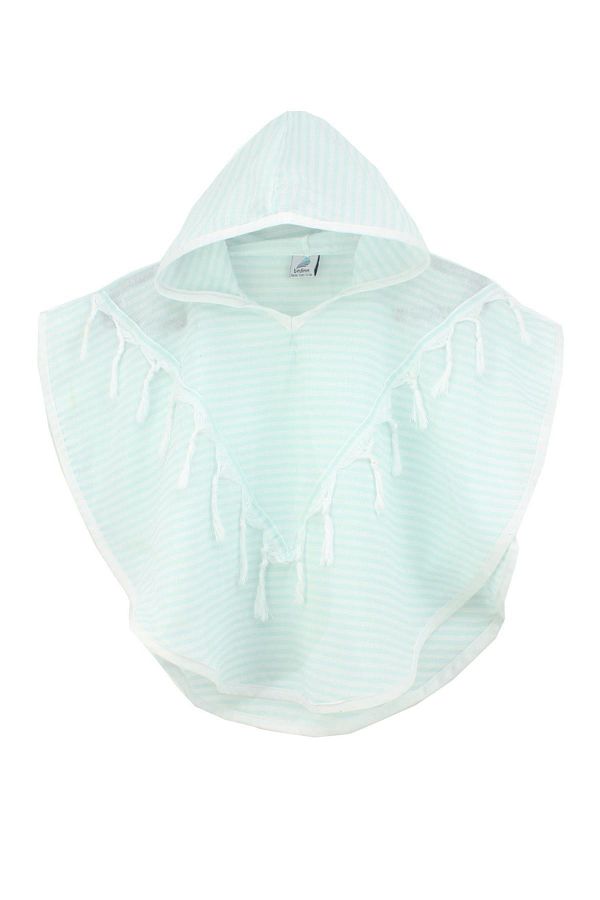 Bedinn-Pestemal Poncho Palace Thin Striped Mint 1