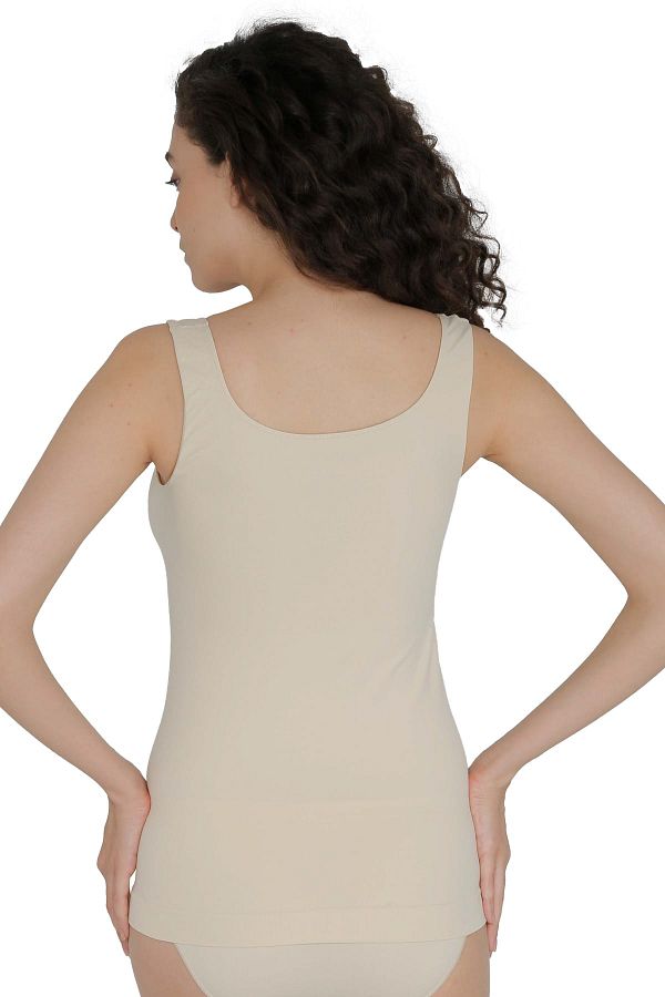 Yevda-2340 Seamless Women's Wide Strap Tank Top Skin Colored 1