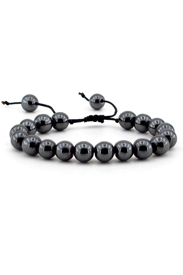 Solfera-Men's Genuine Hematite Natural Stone Bracelet B606 1
