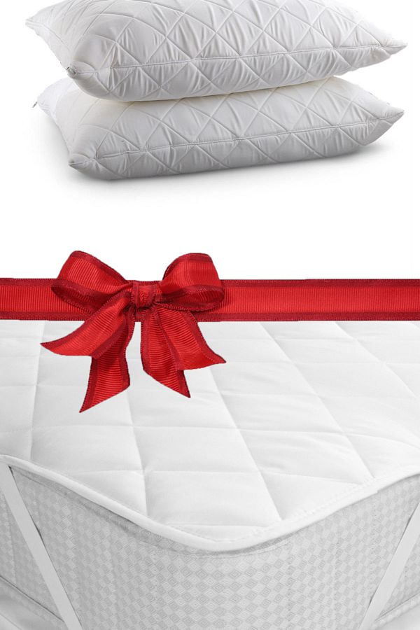 Alla Turca-2 Pieces of Quilted Pillow Mattress Gift Single Quilted Mattress At9006 Pillow and Mattress Protector 1