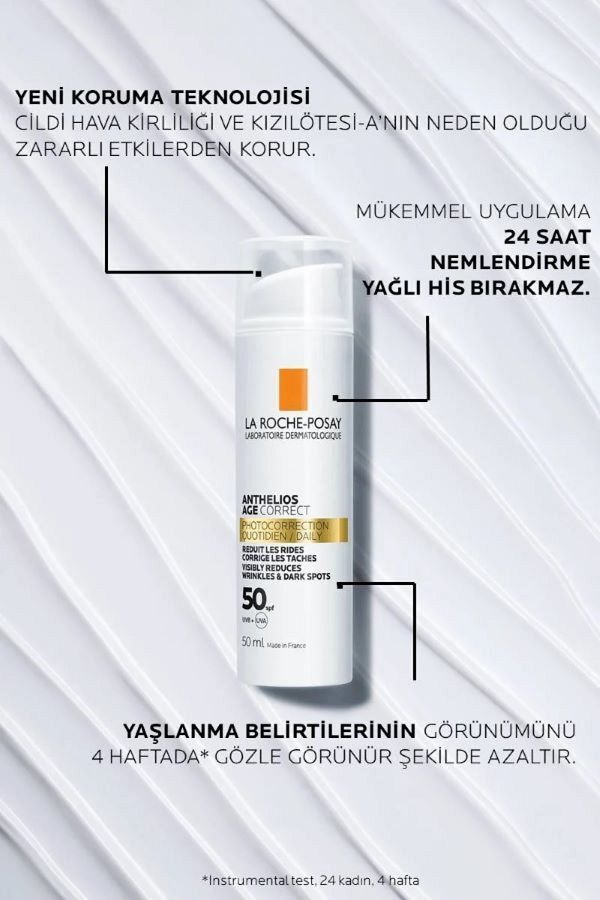 La Roche Posay-Age Correct Sunscreen That Does Not Stick Dirt Particles on the Skin (Spf50, 50 ml) 1