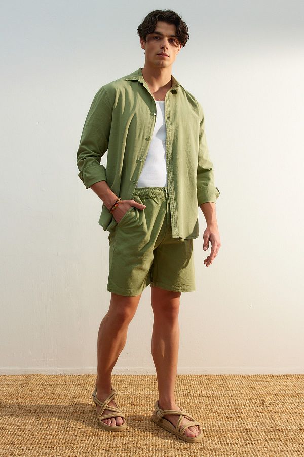 Khaki lace shorts outlet