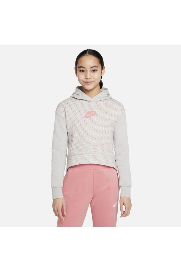 Nike Sportswear Printed Fleece Hoodie Girls Sweatshirt Trendyol