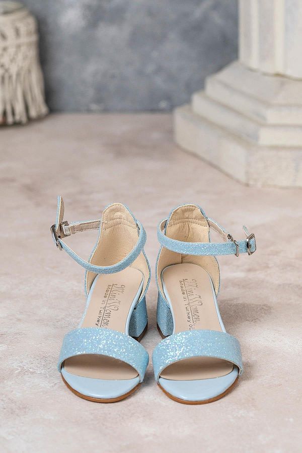 M N WOMEN Girl s Heeled Shoes Blue Glitter