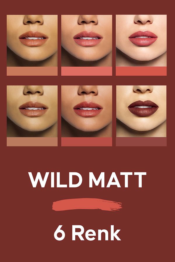 Roesıa Rose Cosmetics-Rose Wild Matt 6 Colors 6-Piece Lipstick Series 1