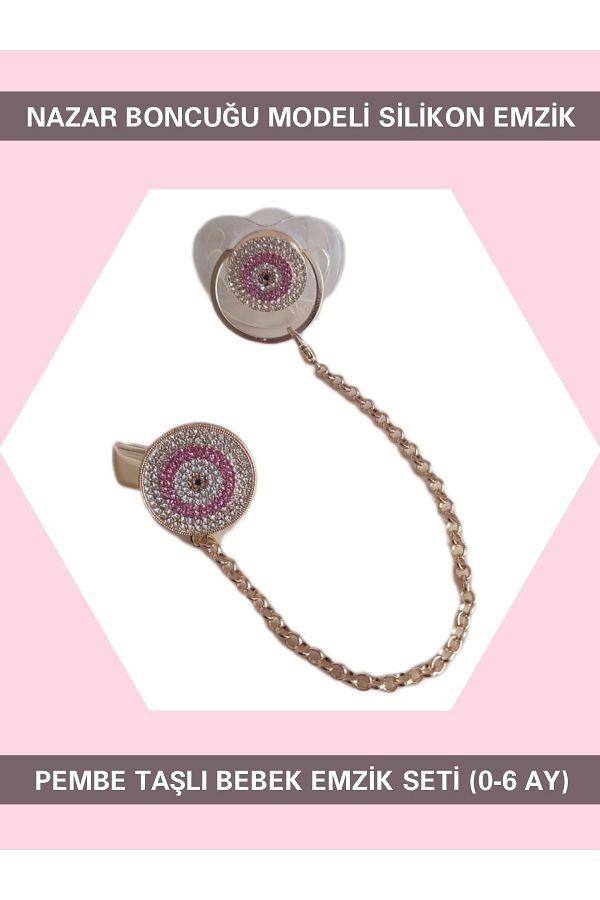 Sahi Aksesuar-Pacifier Chain and Evil Eye Bead Model - Bezyi370 1