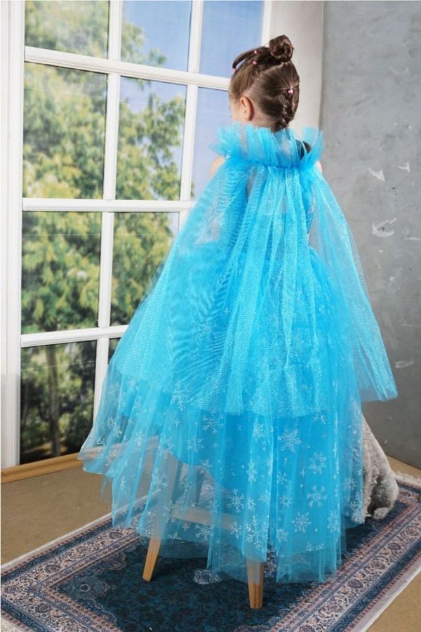 Trend Cocuk Girl s Blue Frozen Elsa Costume Birthday Party Dress Age 3 10 Trendyol