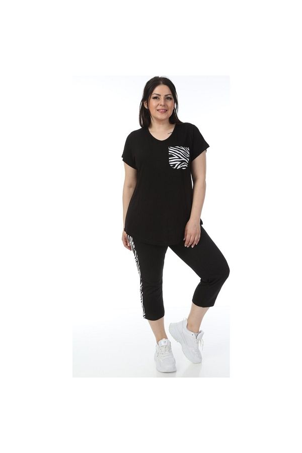 garajmood-Black Zebra Stripe Large Size Top and Bottom Set 1