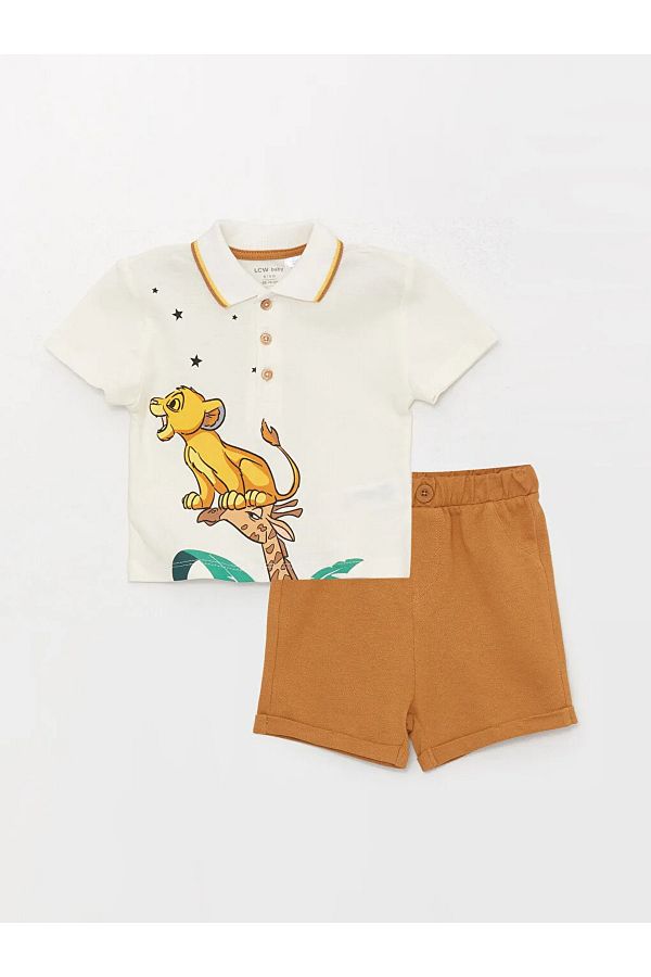 LC Waikiki-Polokragen König der Löwen Bedruckt Baby Jungen 2er Set 1
