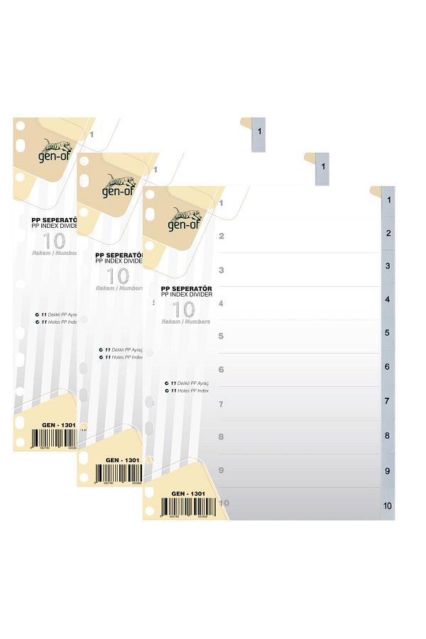 Gen-Of-Partition Separator 3 Pieces with 1-10 Numbers (gen-1301) 1