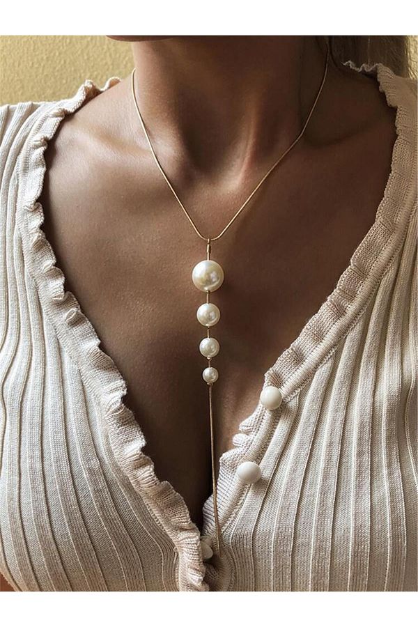 Pelin Aksesuar Pearl Pendant Necklace from Big to Small