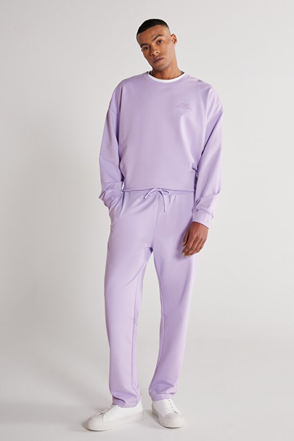 AC&Co Altınyıldız Classics Unisex-Jogginghose aus Baumwolle in Standard-Passform mit Taschen und Taschen in Lila