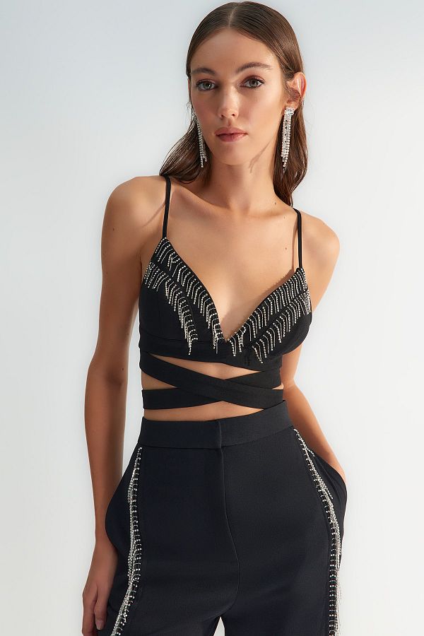 Trendyol Collection-X Zeynep Tosun Black Stone příslušenství Bustier TCLSS23BS00015 1