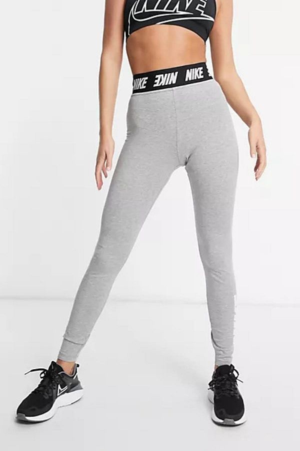 Nike Sportswear High Waisted Cotton Gray Women s Sports Tights Trendyol