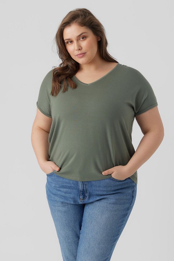 Veromoda Curve-Vero Moda Curve Damen/Mädchen Lorbeerkranz-T-Shirt 1