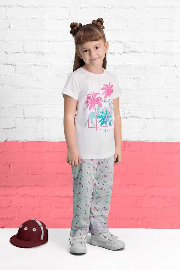U.S. Polo Assn.-Set de pijamale pentru fete crem cu licență 1