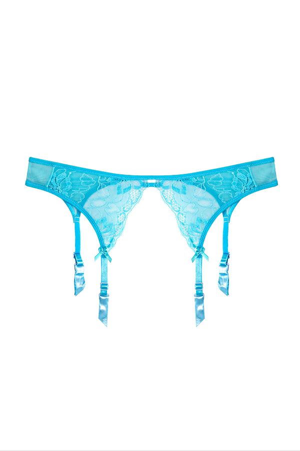 AYYILDIZ-Women's Turquoise Lace Embroidered Garter Belt 1303 1