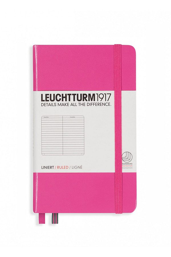 Leuchtturm1917-Σημειωματάριο τσέπης (A6), Ριγέ, Ροζ εξώφυλλο 1