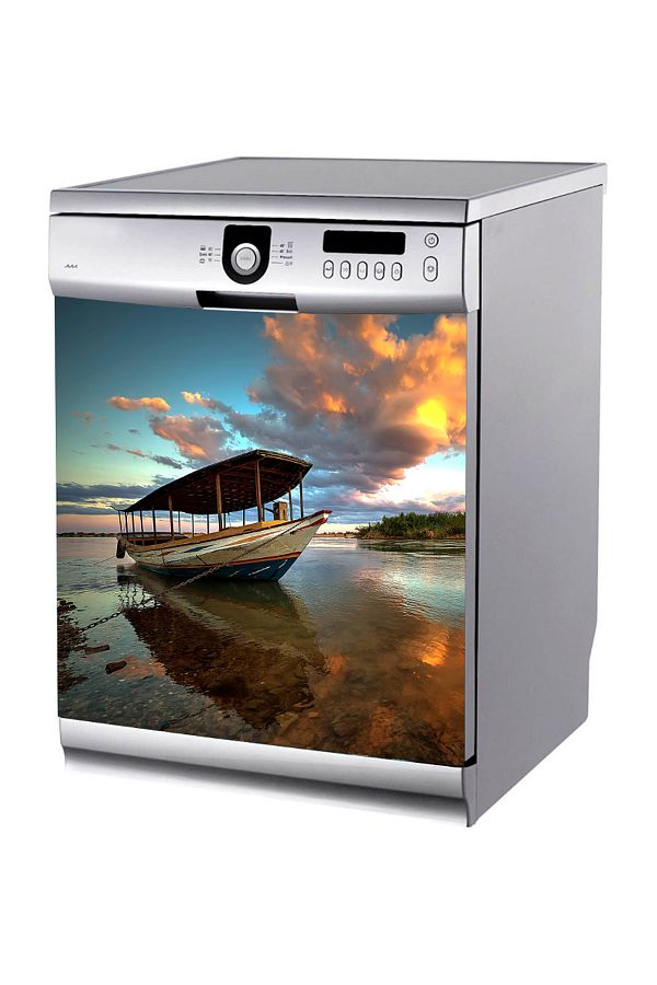 Tilki Dünyası-Boat on the Shore Dishwasher Sticker 1