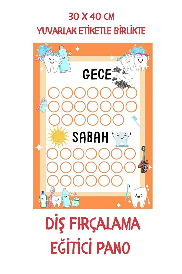 Think And Print Çocuklar Için Diş Fırçalama Alışkanlığı Panosu - Diş Fırçalama Çizelgesi