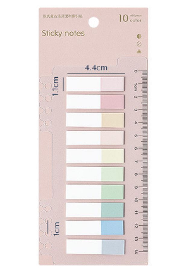 Vox Art-Set of 200 Half Color Post-It Adhesive Index Bookmarks 1