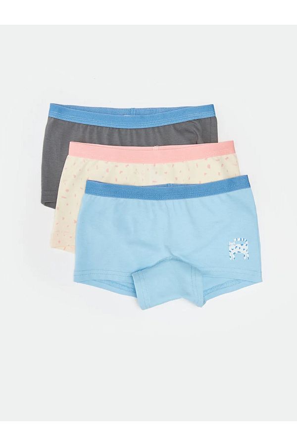 LC Waikiki-Lcw Kids Bedruckte Baumwoll-Boxershorts für Mädchen, 3-teilig 1