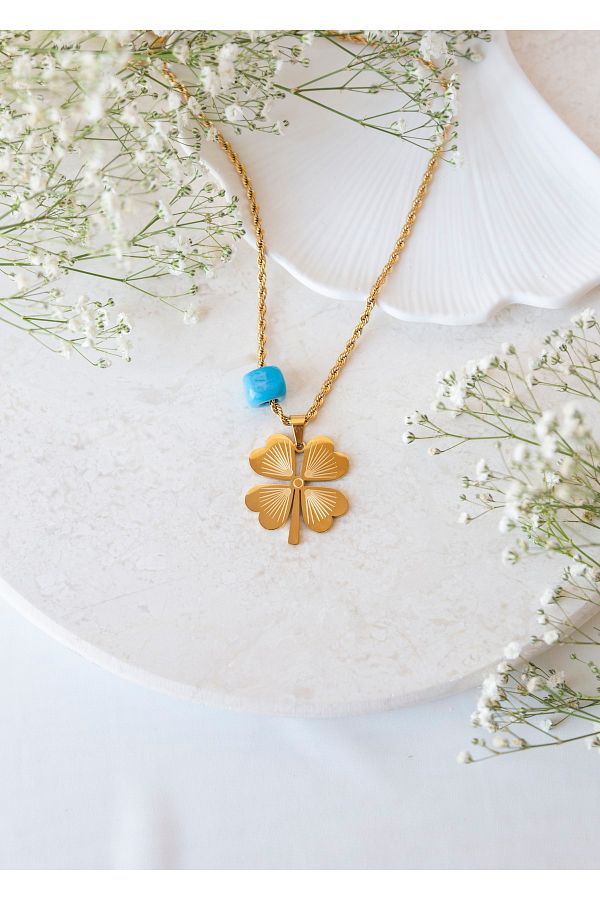 CHARMLUCKY-Clover Steel Necklace 1