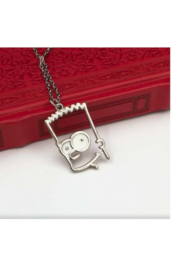 LA TINY Simpsons Character Necklace Bart Simpson Cartoon Necklace Silver Color Trendyol