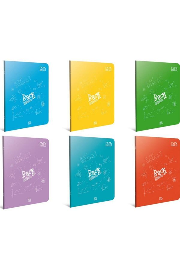 Gıpta-Back Wire Stitching PP Cover Notebook A5 60 Sheets Lined 6 Pieces 1