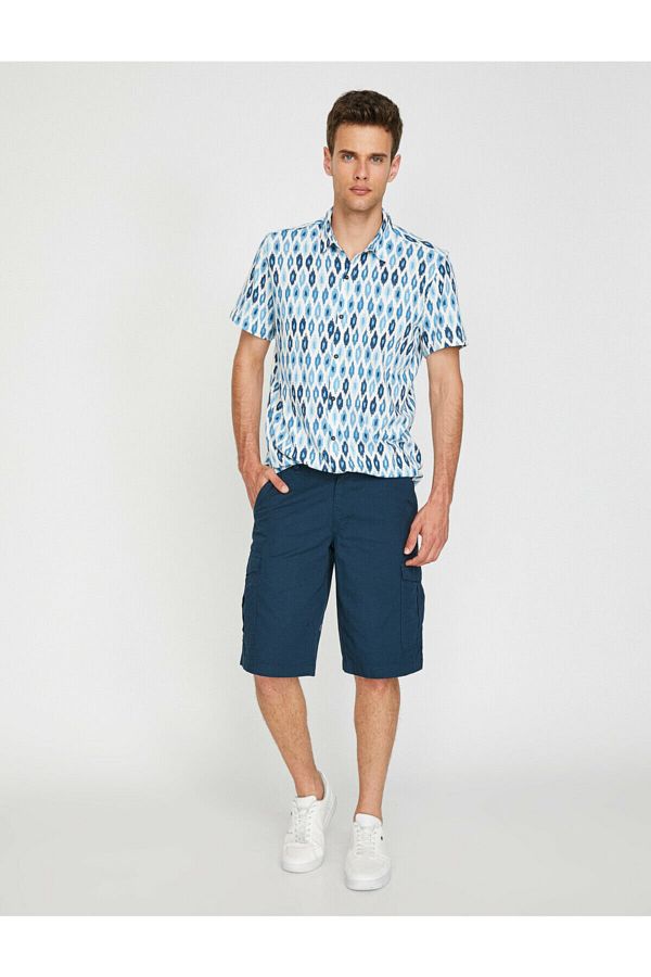 Koton-Men's Navy Blue Pocket Detailed Chino Short 1