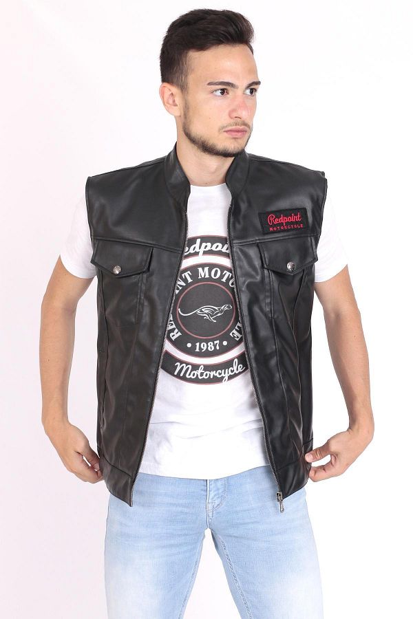 Redpoint Jackets Faux Leather Men s Black Vest Trendyol