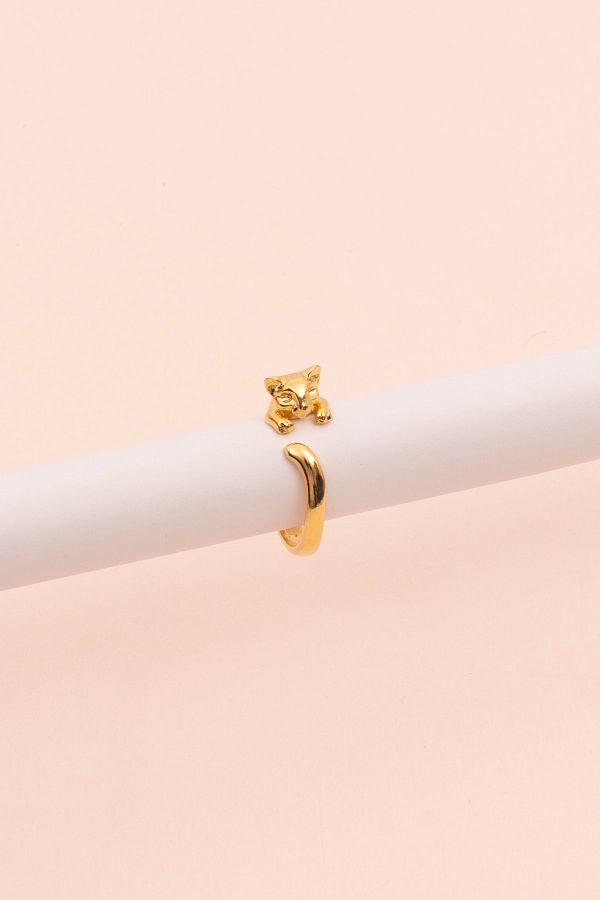 Soa Jewellery-خاتم نسائي صغير مطلي بالذهب على شكل حيوان 1