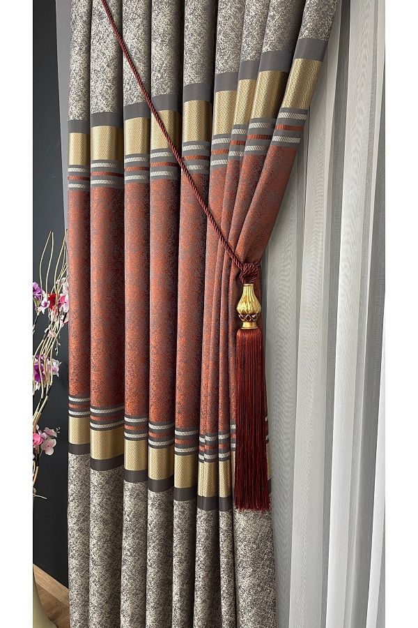 Yuka-Brick Colored Bracelet Corner - Side Tie Curtain Collection Accessory 1
