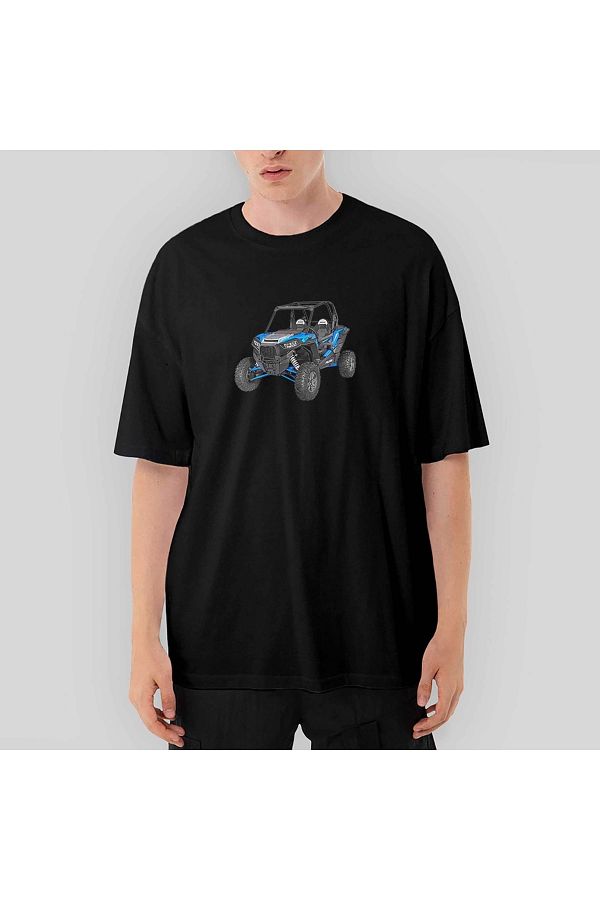 Z zepplin-Polaris Rzr Atv Oversize Black T-Shirt 1