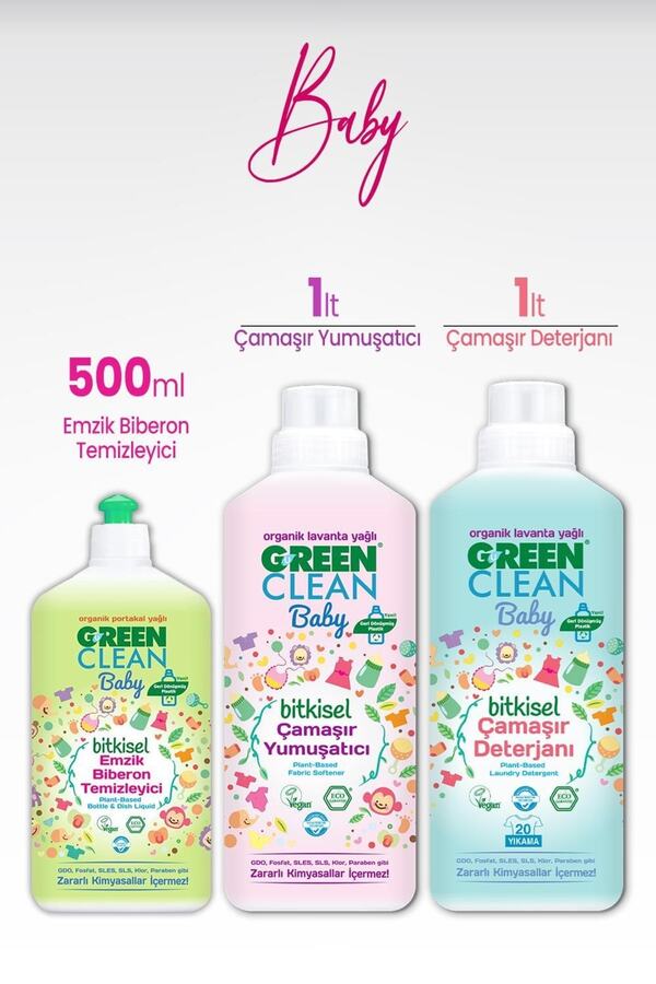 Green Clean U Baby Emzik Temizleyici Çamaşır Deterjanı Ve Yumuşatıcı